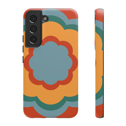 Retro Flower Power Samsung Galaxy Case – Bold 70s-Inspired Design with Dual-Layer Protection