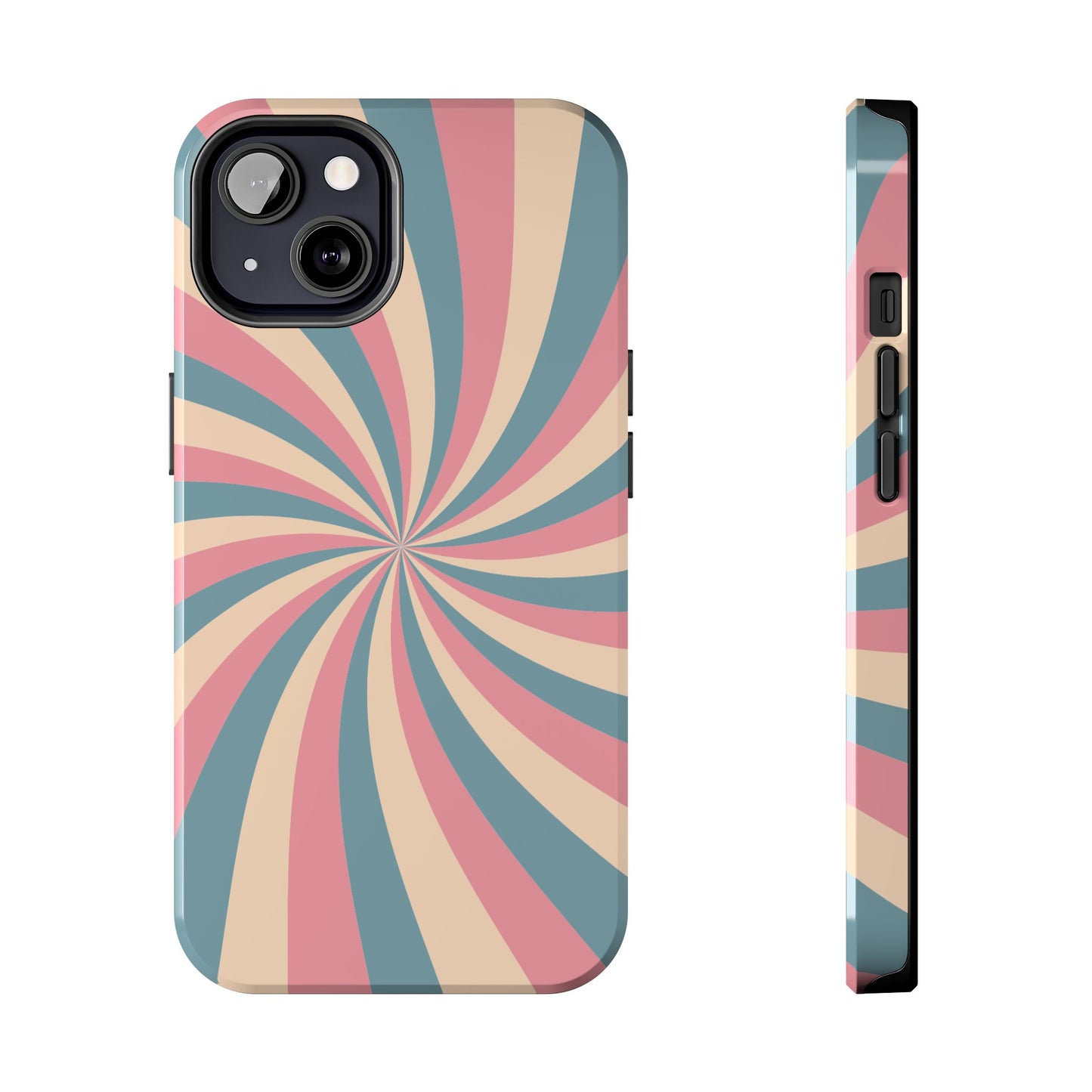 Vintage Pastel Swirl iPhone Case – Dual-Layer Protection with 70s-Inspired Design