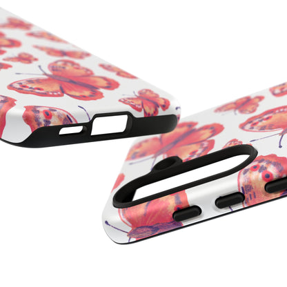 Coral Butterfly Samsung Galaxy Case – Slim, Protective Design with Bold Watercolor Print