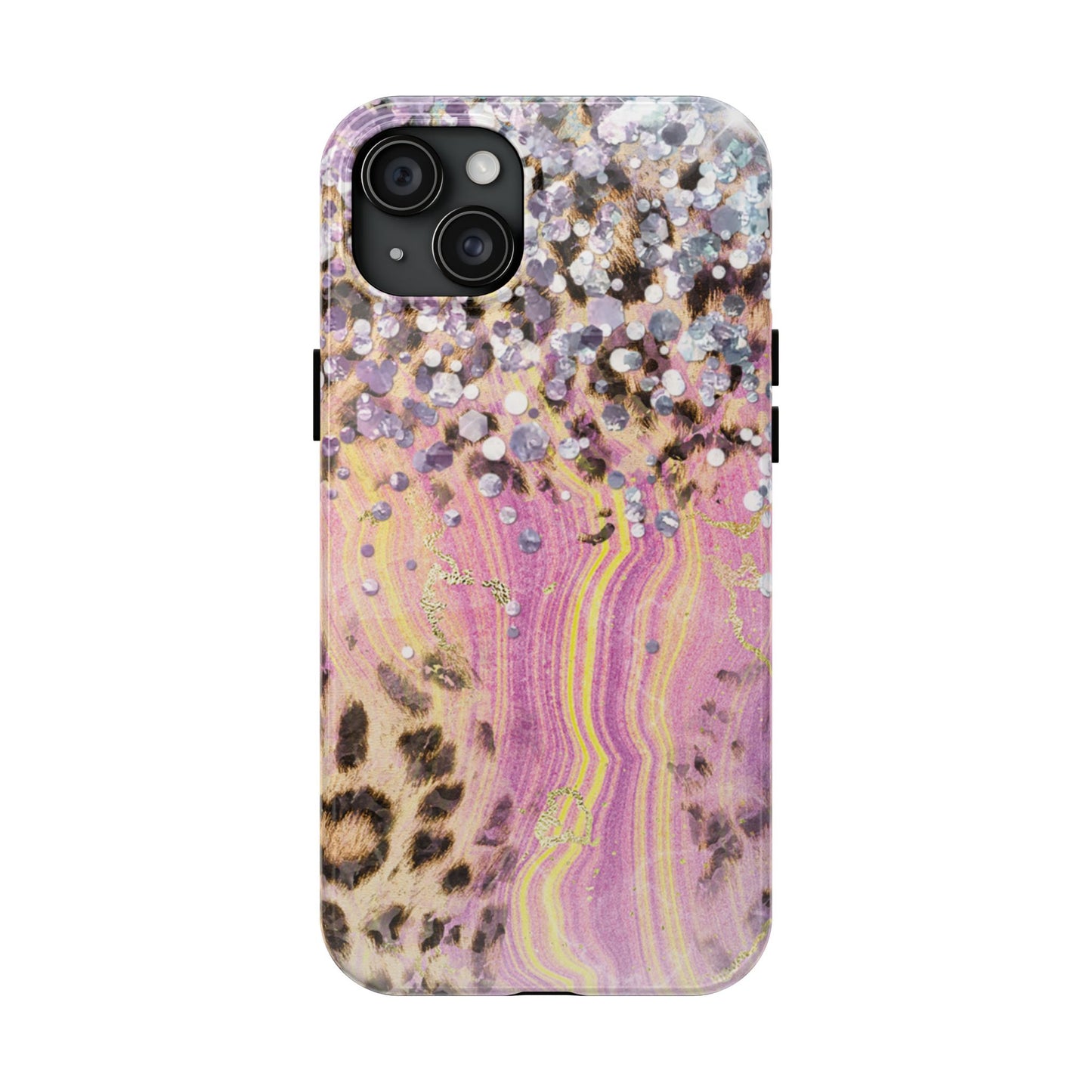 Crystal Glam Leopard - iPhone Series Case with Glitter and Gem Accents