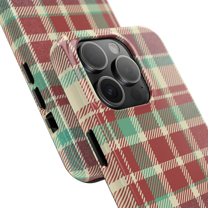 Red & Cream Vintage Plaid – Durable & Stylish iPhone Case