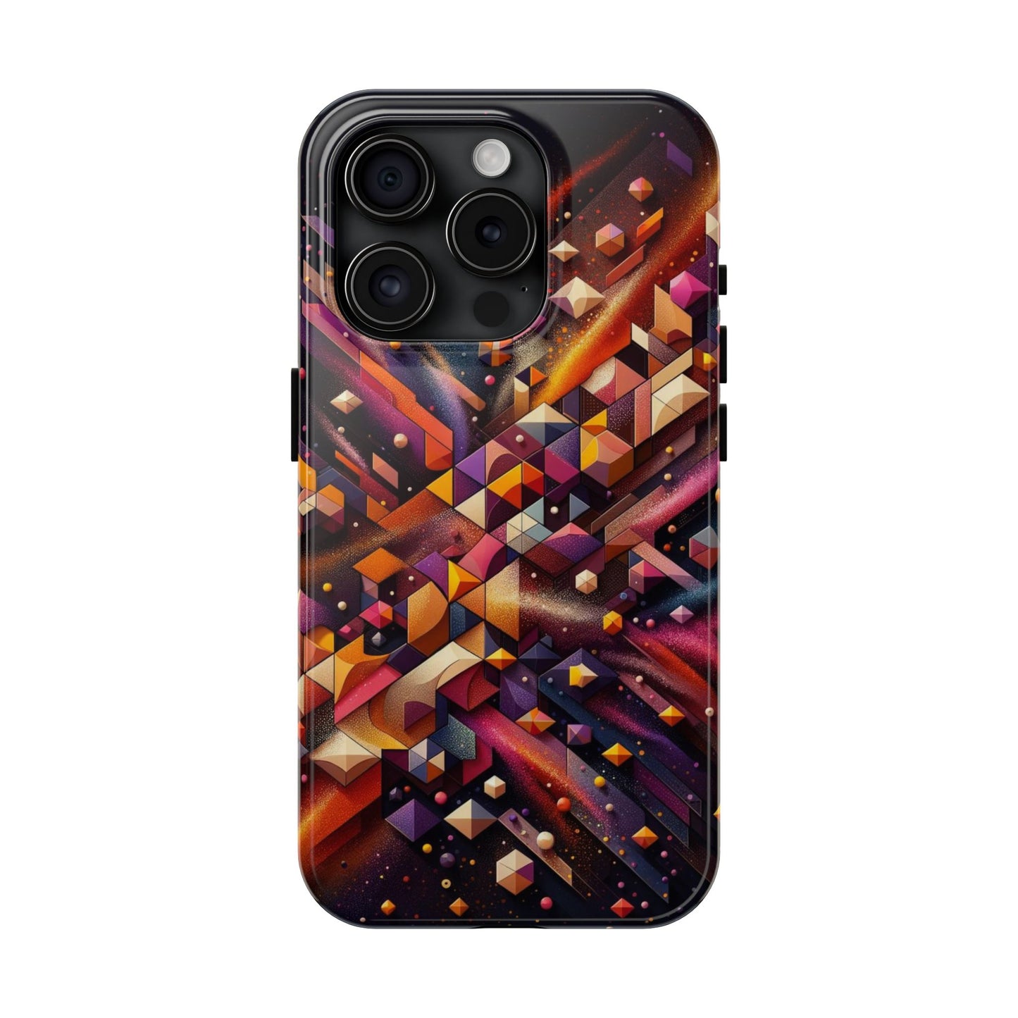 Geometric Galaxy iPhone Case - Abstract Cosmic Protective Cover - Retro Gamer