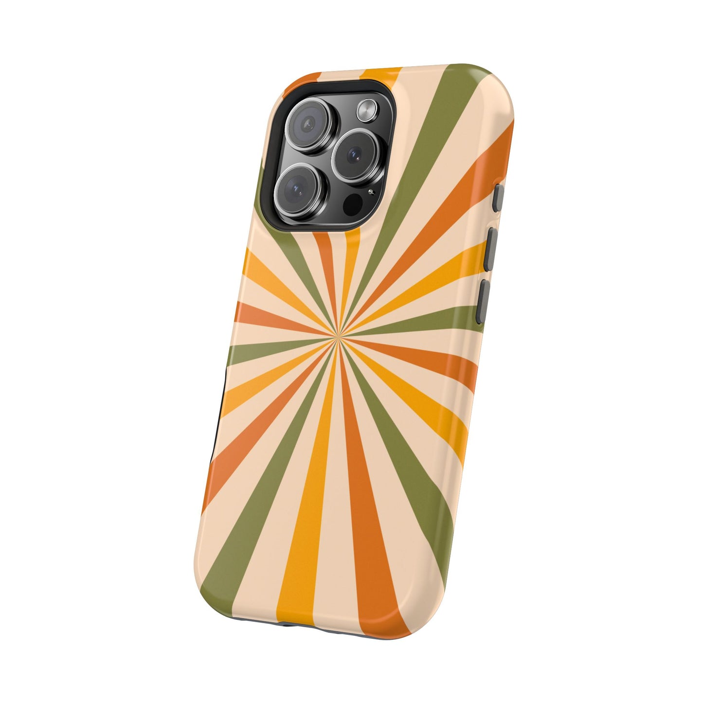 Retro Sunburst MagSafe iPhone Case – Bold Geometric Design, Durable Shockproof Protection