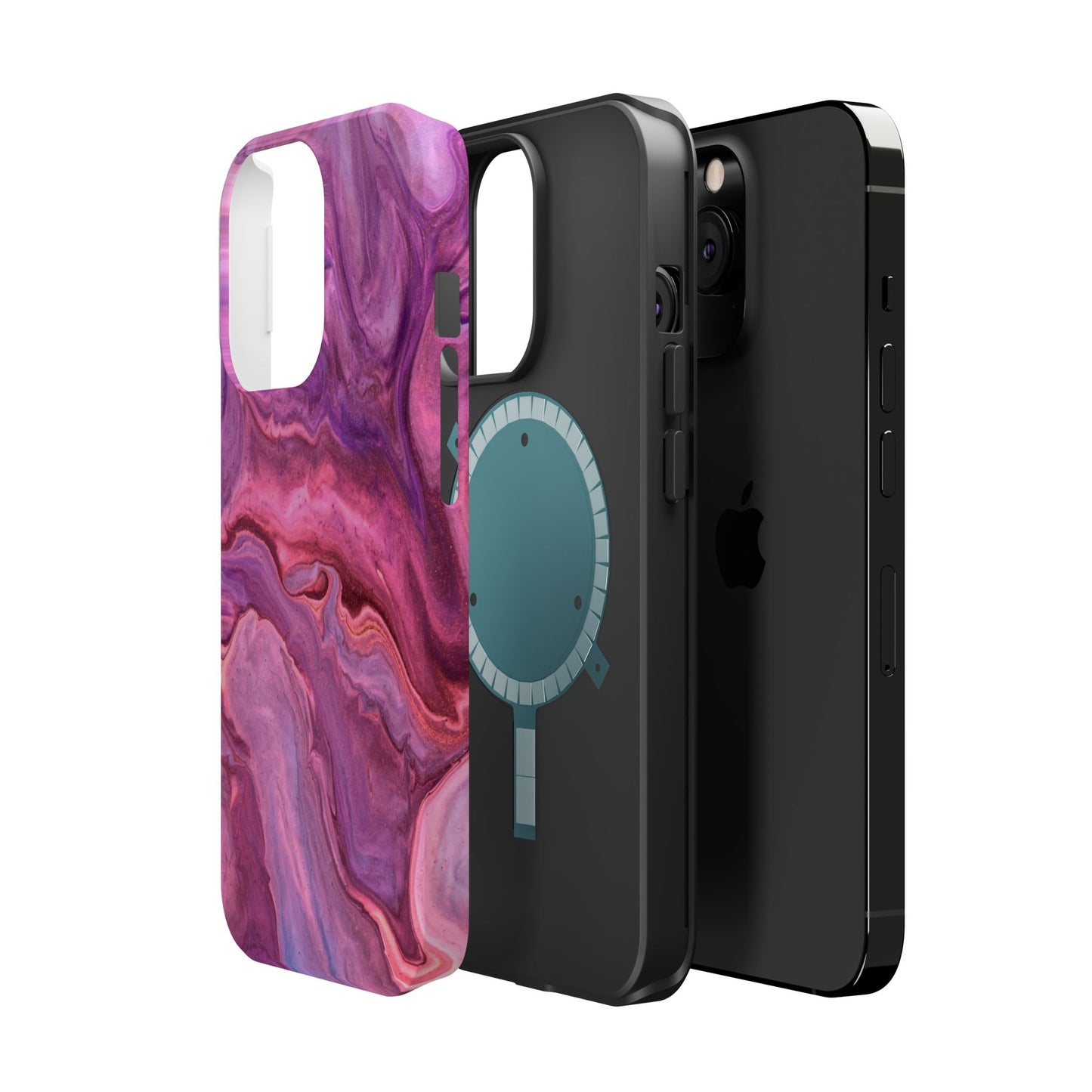 Lavender Dreamscape – MagSafe Case with Abstract Purple & Pink Marble Art