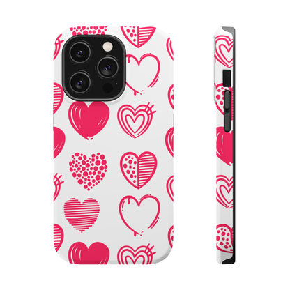 Funky Pink Hearts – MagSafe iPhone Case