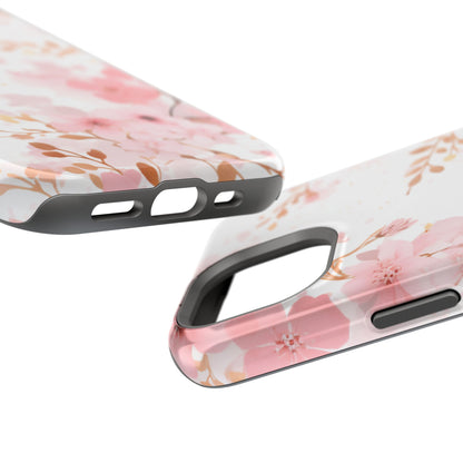 Soft Pink Cherry Blossom MagSafe Case – Floral Elegance with Wireless Charging