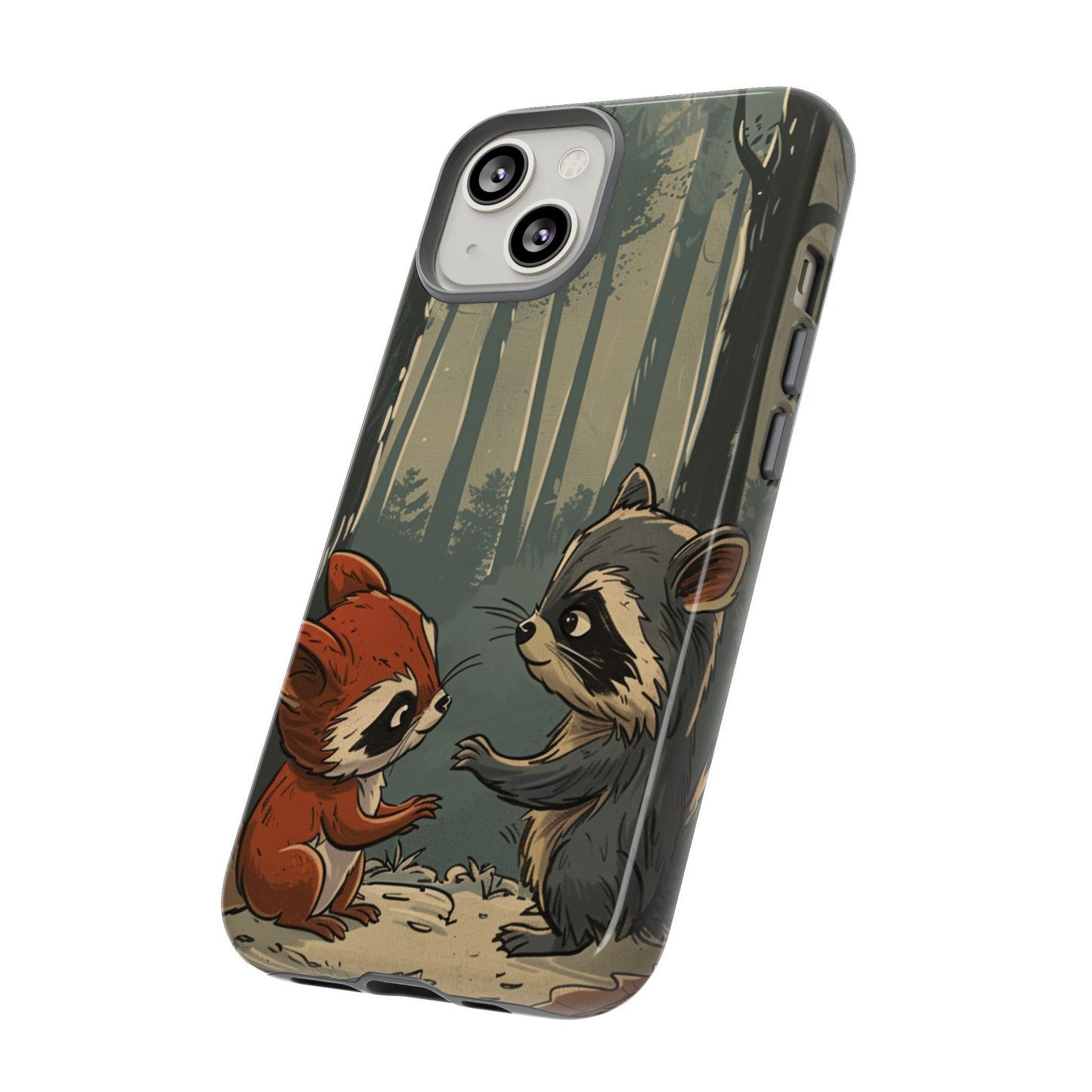 Whimsical Woodland Raccoons Phone Case