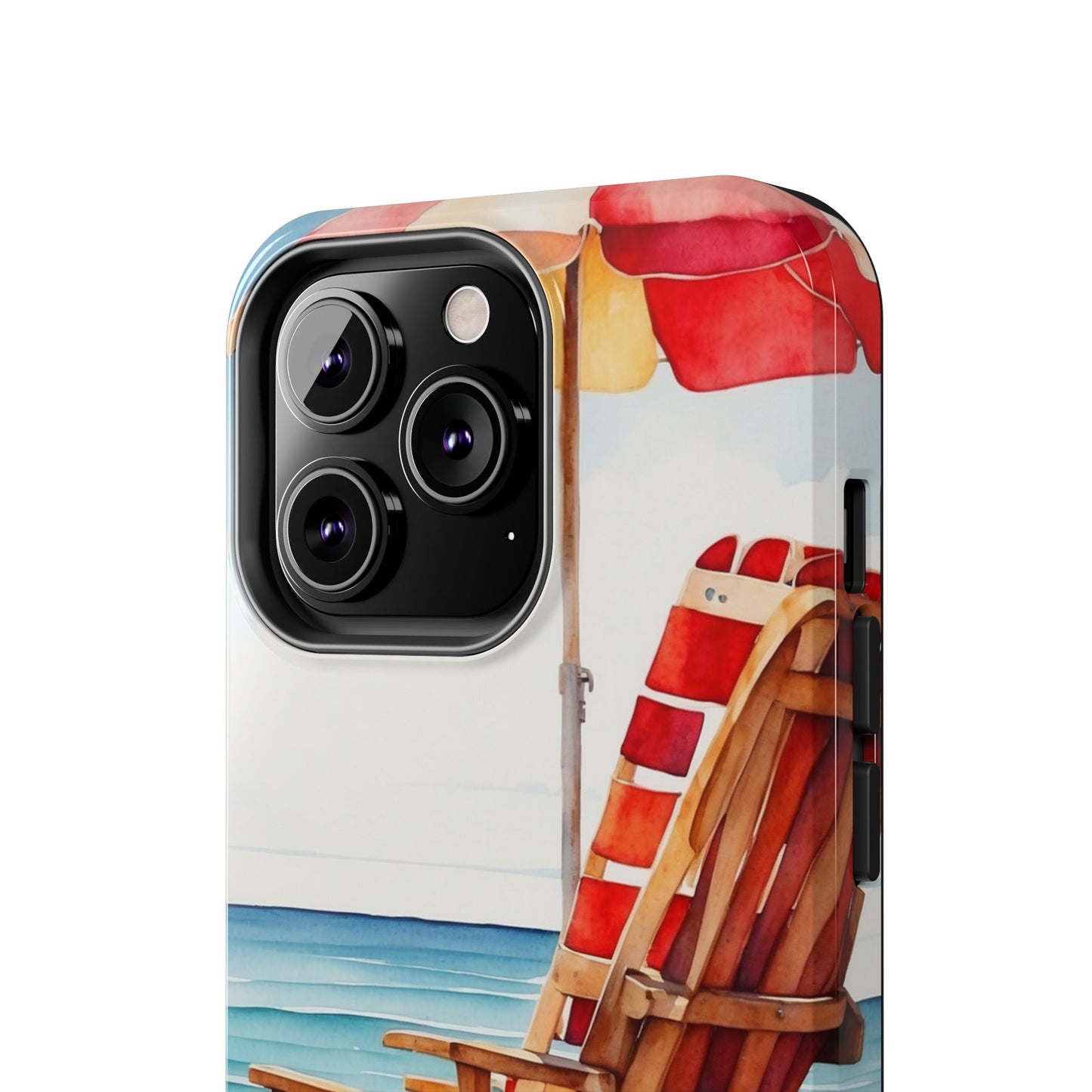 Beach Bliss iPhone Series Case – Relaxing Seaside Chair and Umbrella Design