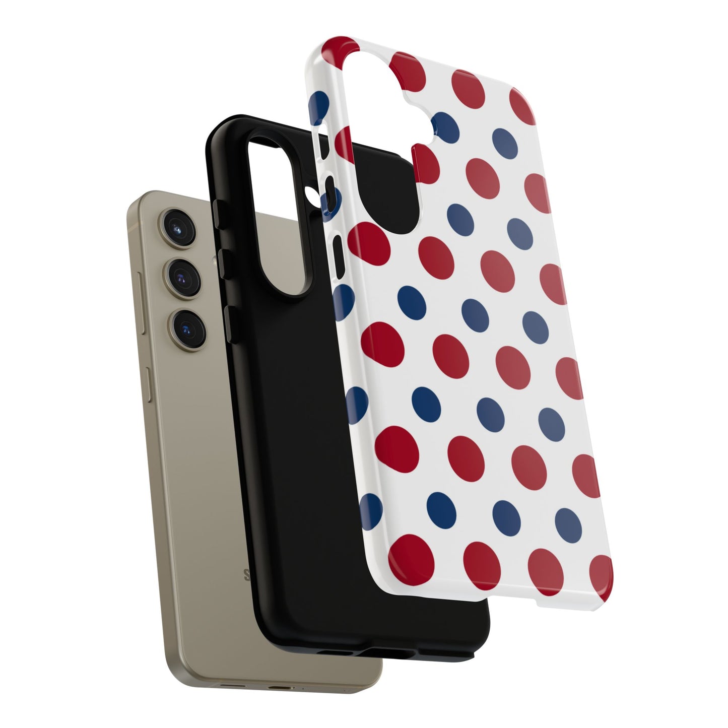 Patriotic Navy, White, and Red Polka Dot Samsung Galaxy Case