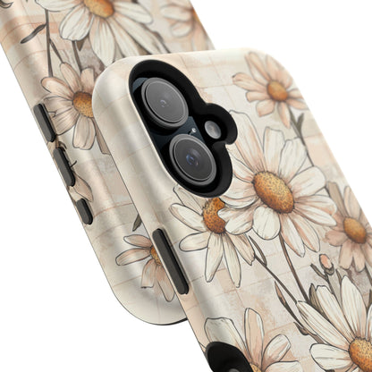 Pastel Daisy MagSafe iPhone Case - Elegant Floral Protective Cover