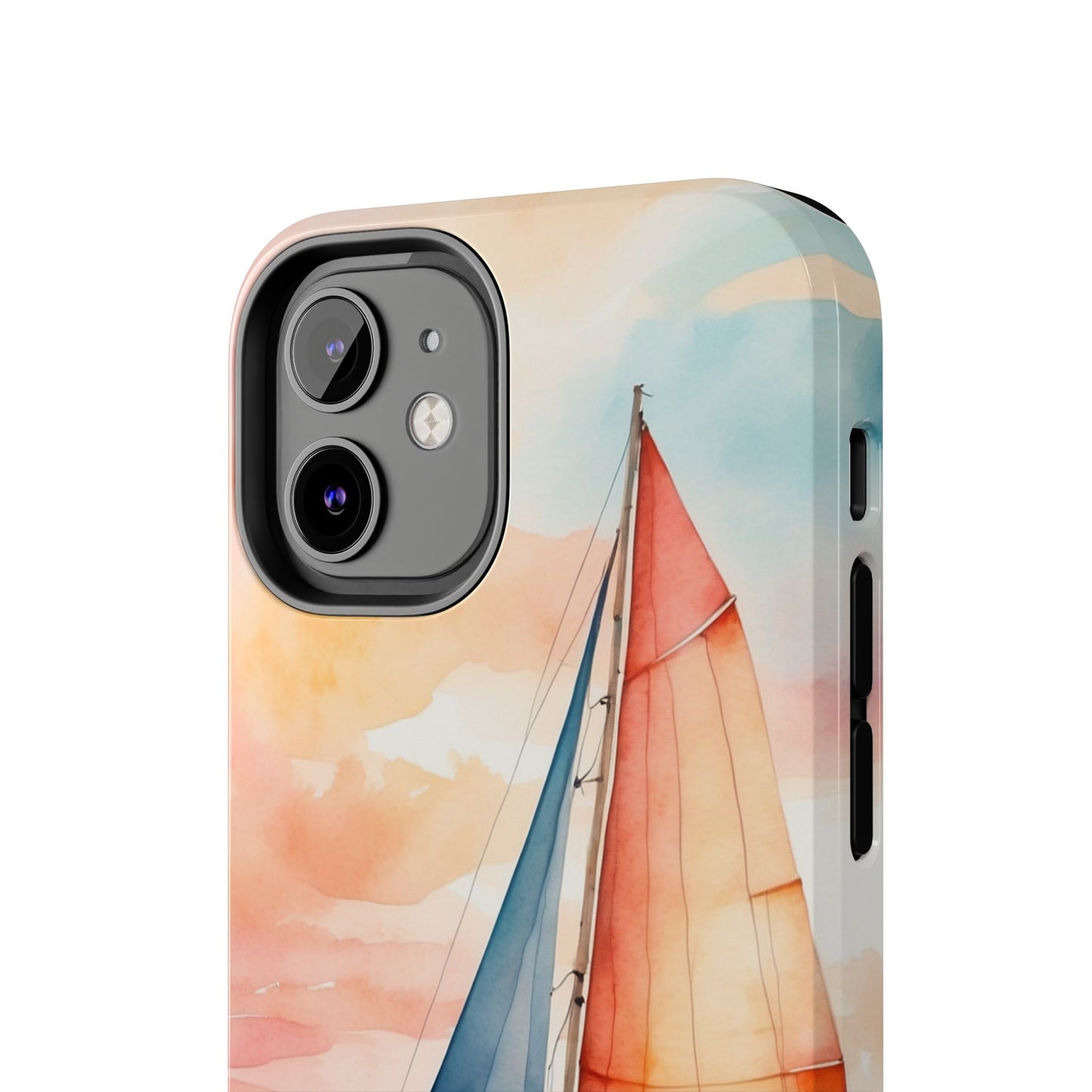 Sunset Sail iPhone Case – Watercolor Sailboat and Sky Design - BOGO Cases