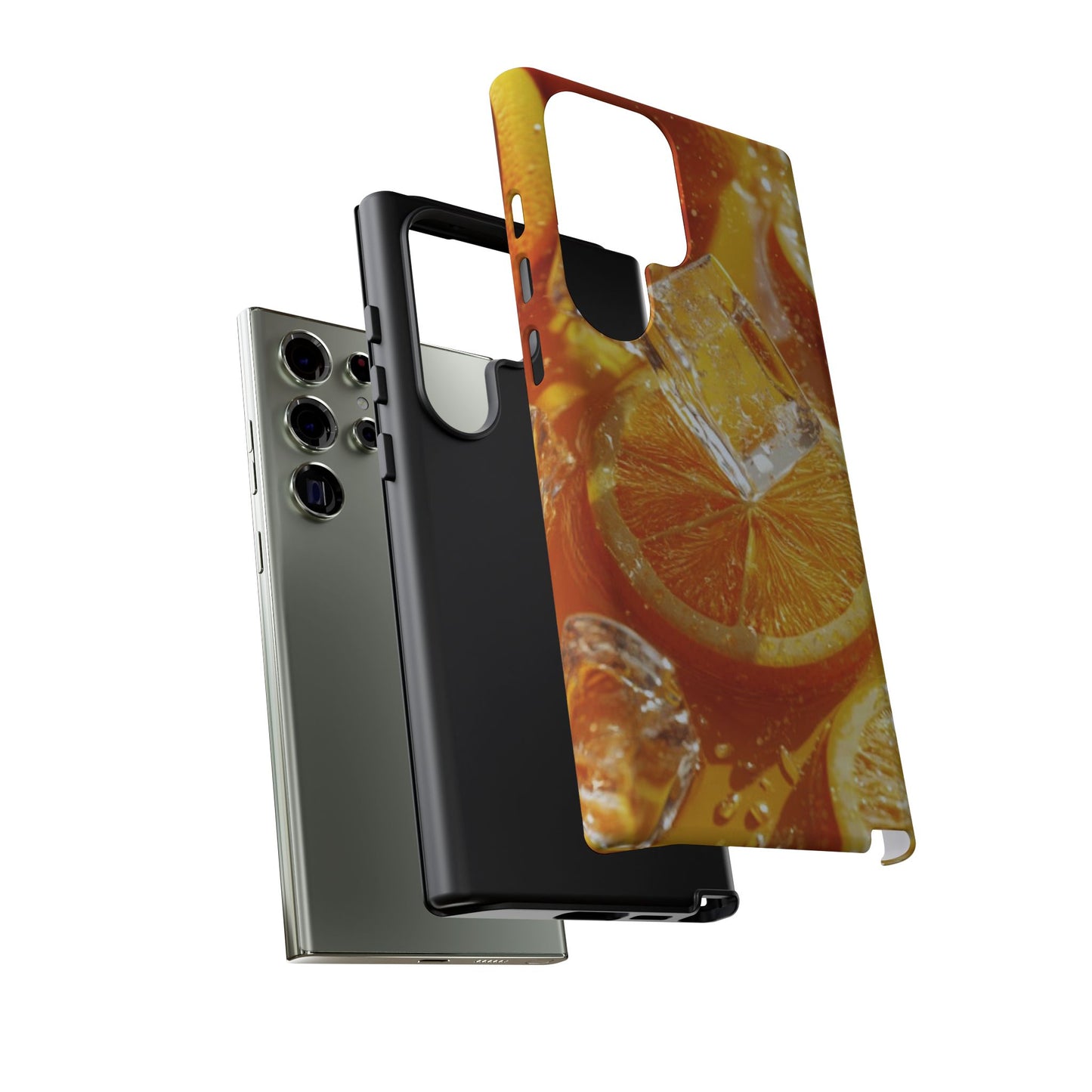 Citrus Orange Splash Samsung Galaxy Case – Dual-Layer Tough Protection, Vibrant Summer Design