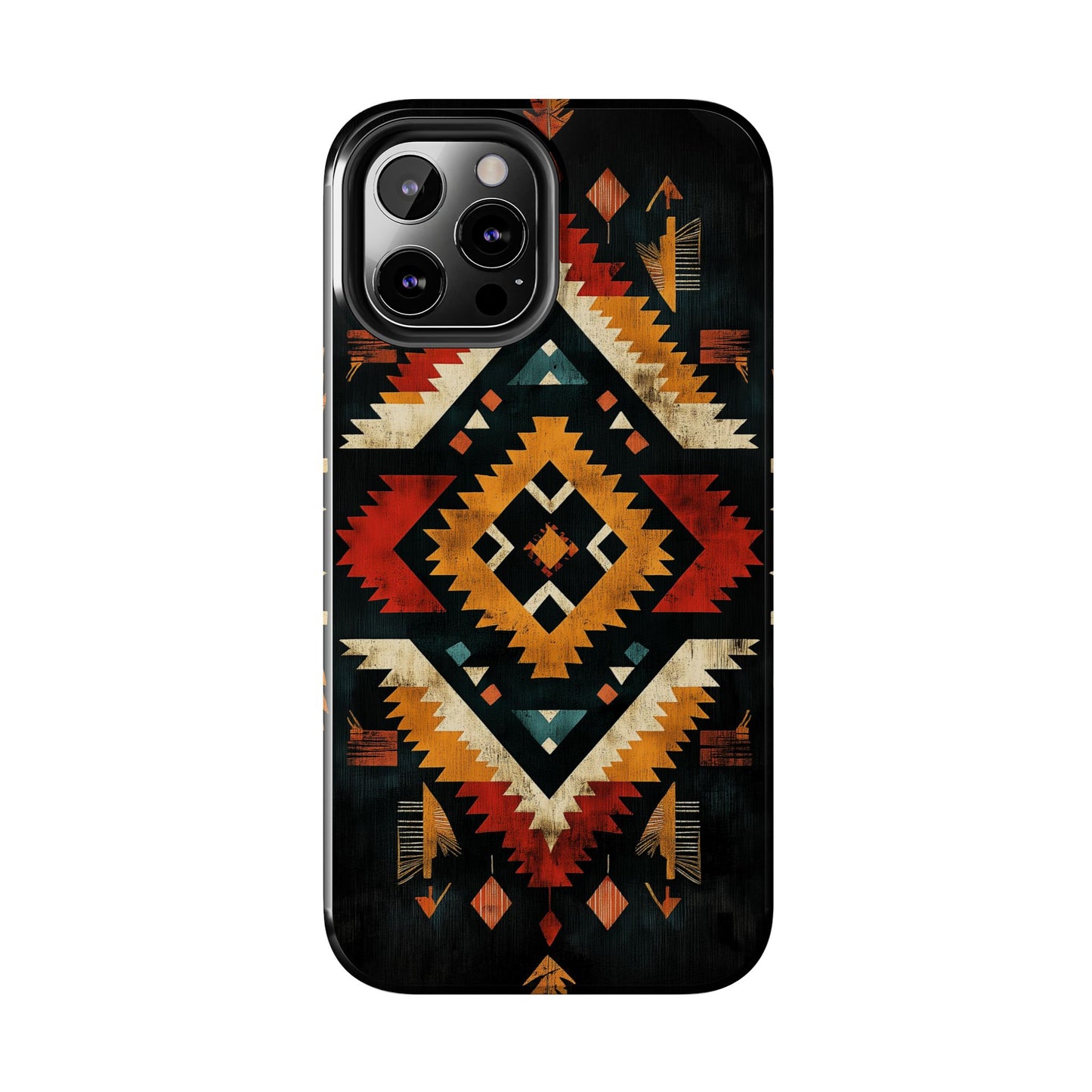 Southwestern Tribal Diamond Tough iPhone Case – Bold Geometric Pattern, Dual - Layer Protection - BOGO Cases