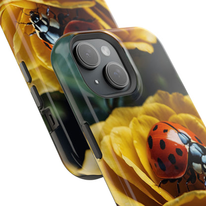 MagSafe iPhone Case: Ladybug on Yellow Petals