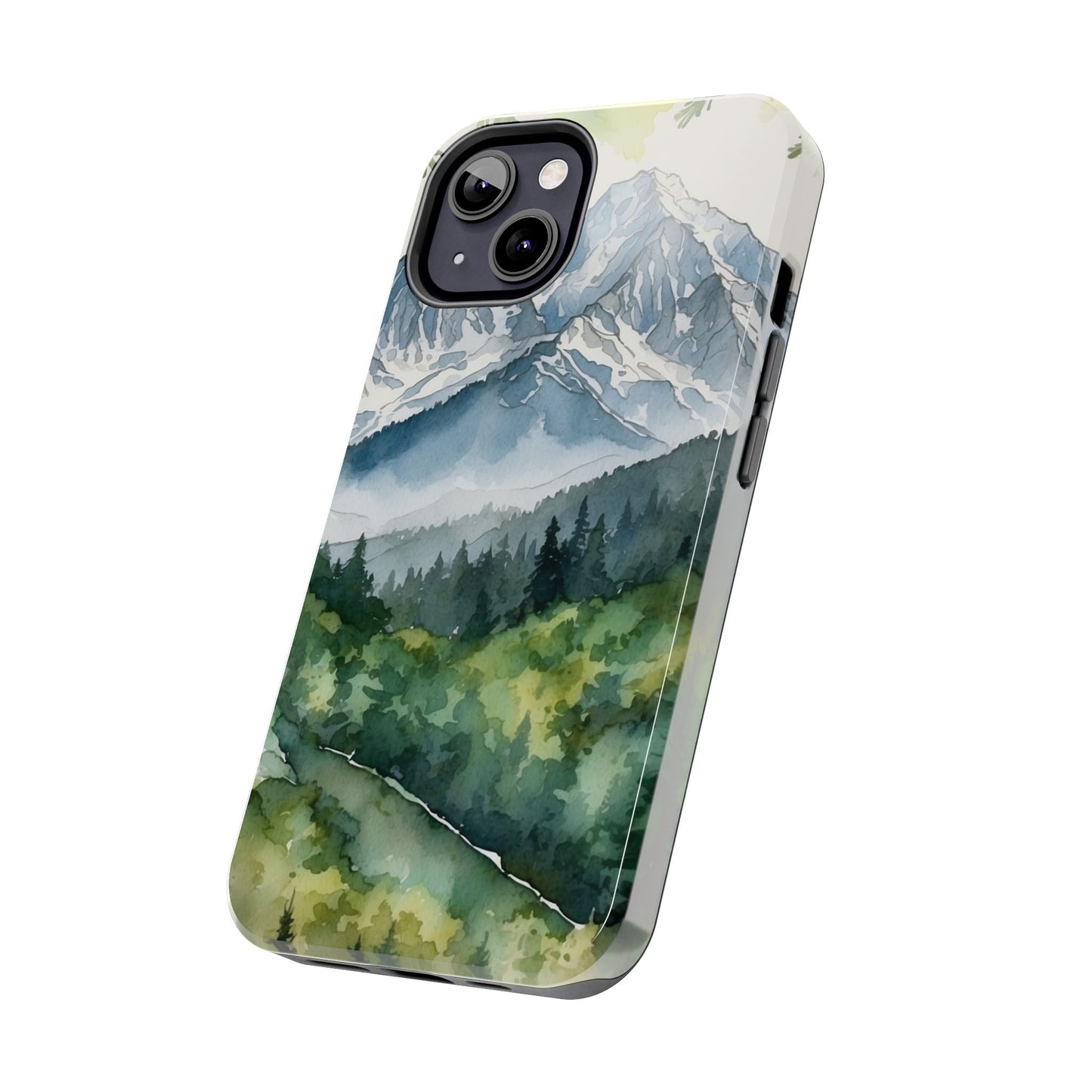 Watercolor Alpine Mountainscape - iPhone Case