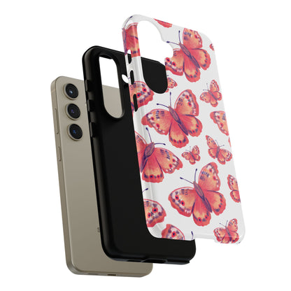 Coral Butterfly Samsung Galaxy Case – Slim, Protective Design with Bold Watercolor Print