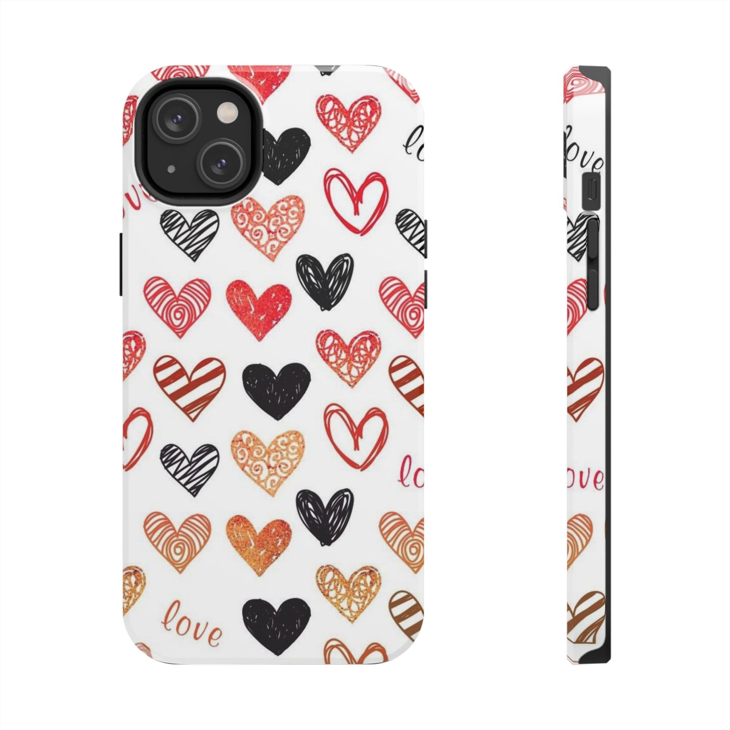 iPhone Case: Hand-Drawn Hearts & Love