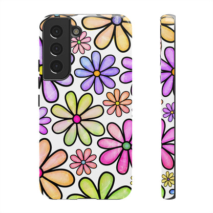 Pastel Daisy Dream Samsung Galaxy Case – Slim Profile, Glossy Finish