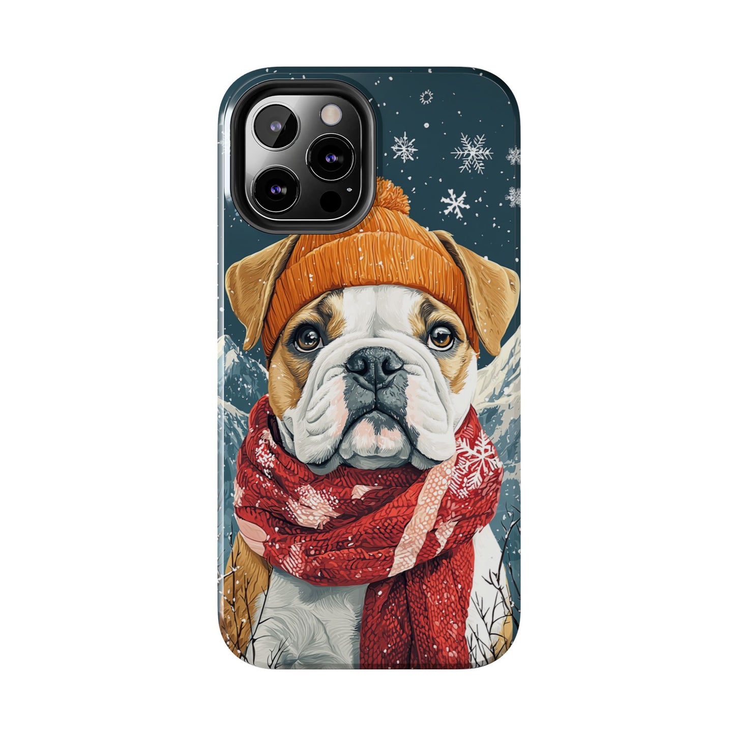 Cozy French Bulldog iPhone Case – Rustic Fireplace Protective Cover