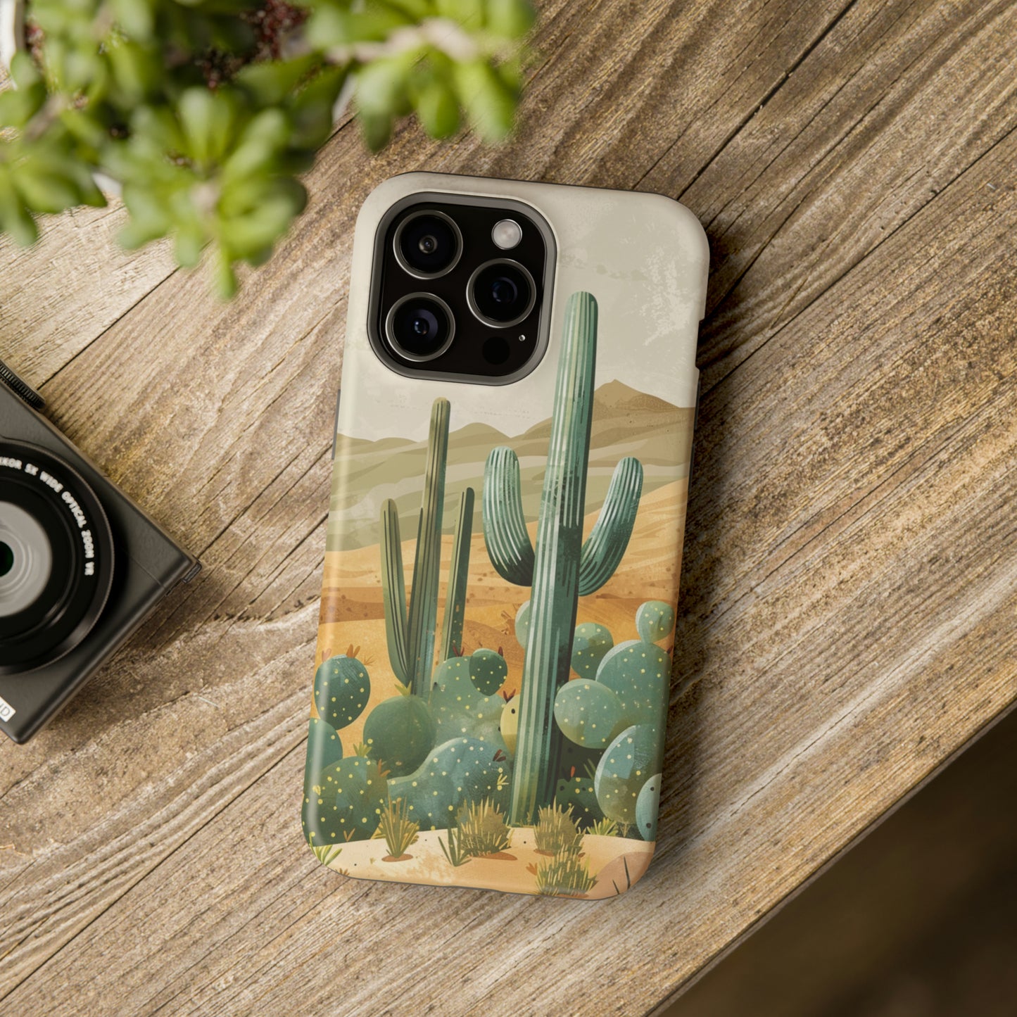 Desert Oasis MagSafe iPhone Case - Embrace the Western Spirit With Cactuses For Your iPhone 15, 14, 13, Pro, Plus, & Pro Max