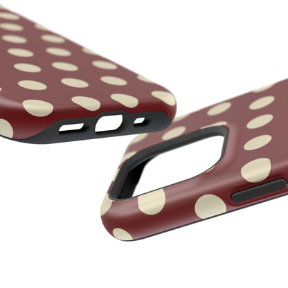 Classic Red & Cream Polka Dots - MagSafe iPhone Case