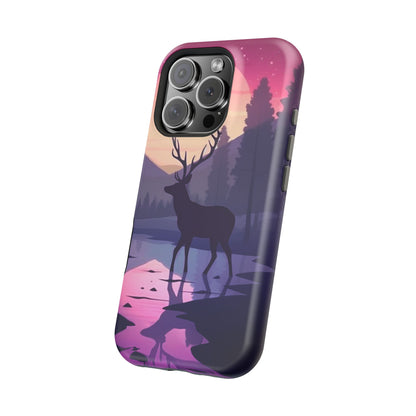 Twilight Elegance: Stag Reflection – MagSafe iPhone Case