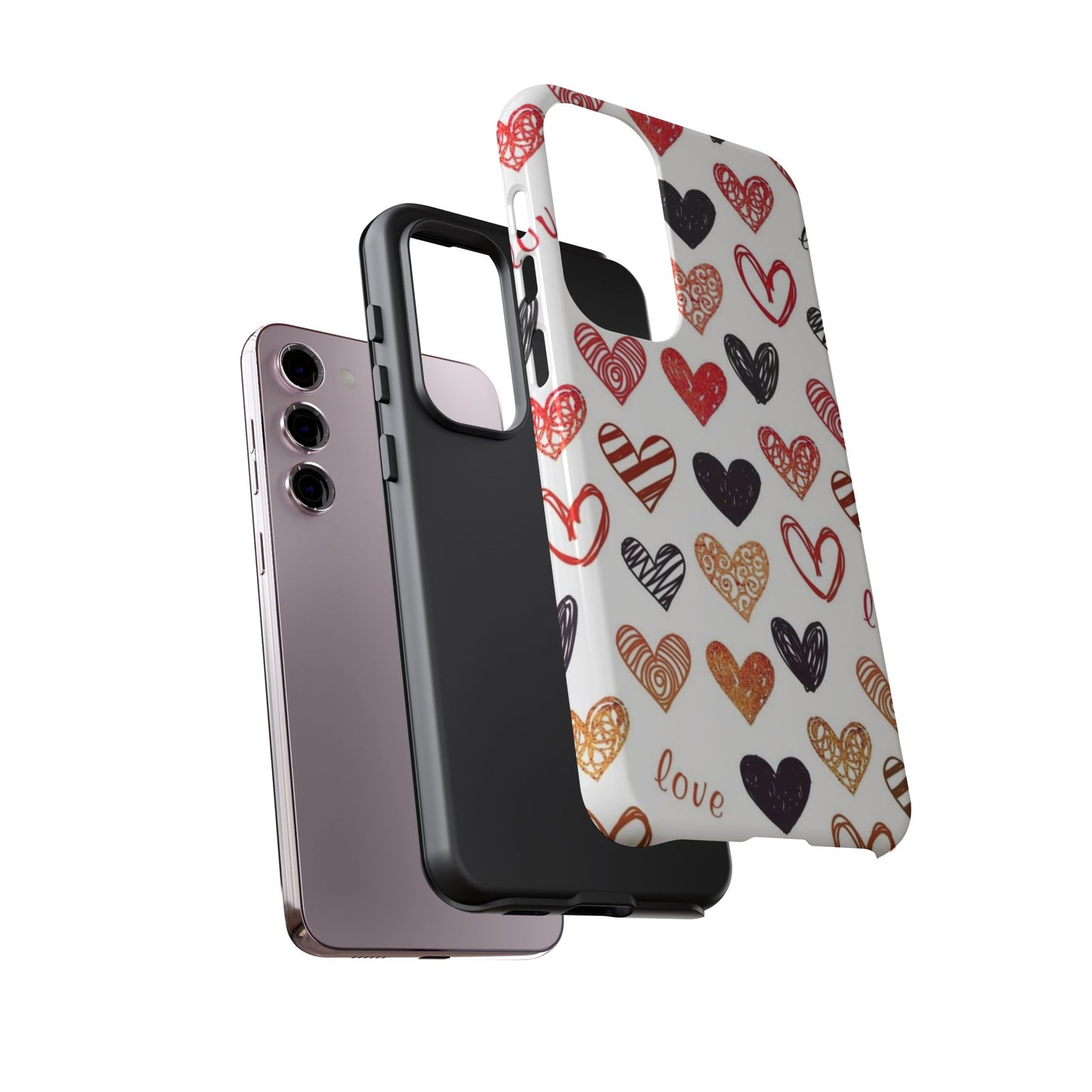 Samsung Galaxy Case: Hand-Drawn Hearts & Love