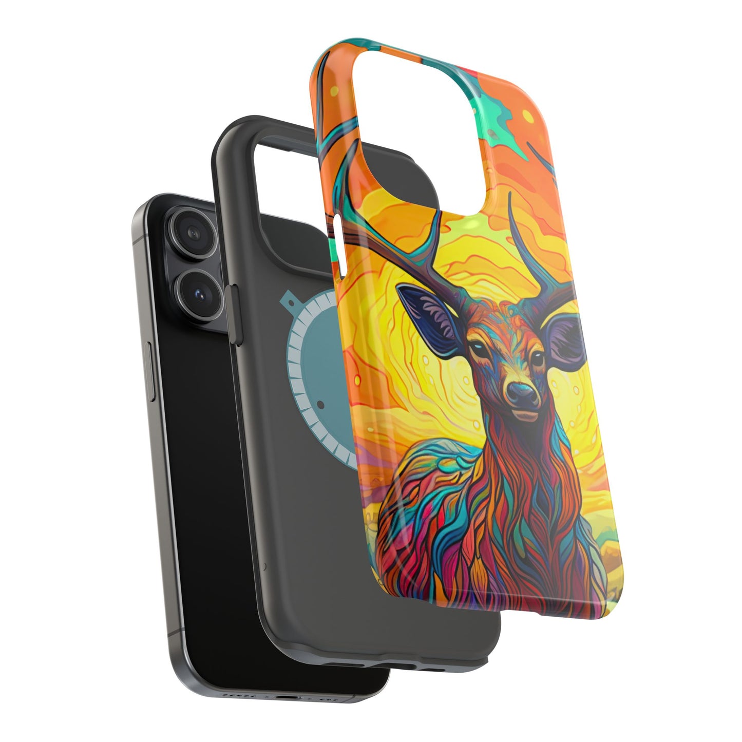 Vibrant Stag in Bloom – MagSafe iPhone Case