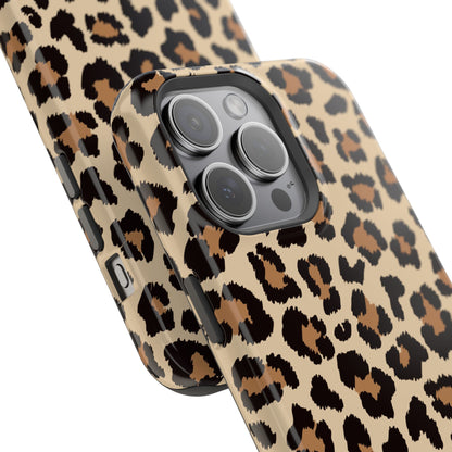 Wild Leopard Print Tough MagSafe iPhone Case – Bold Animal Pattern Design with Dual-Layer Protection