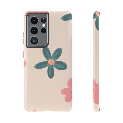 Vintage Floral Tough Samsung Galaxy Case – Soft Matte Finish with Dual-Layer Protection