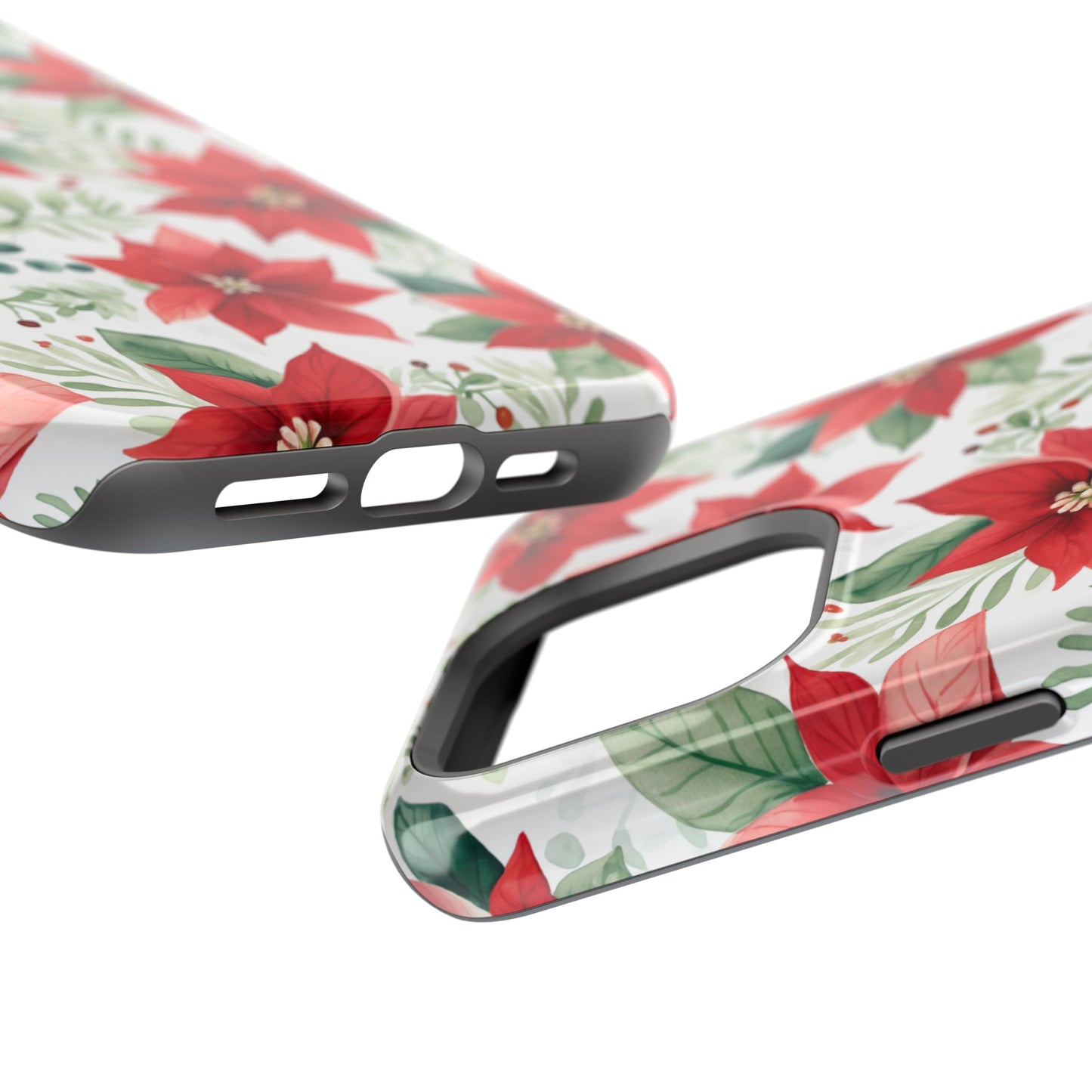 Festive Poinsettia Holiday Pattern – MagSafe iPhone Series Case