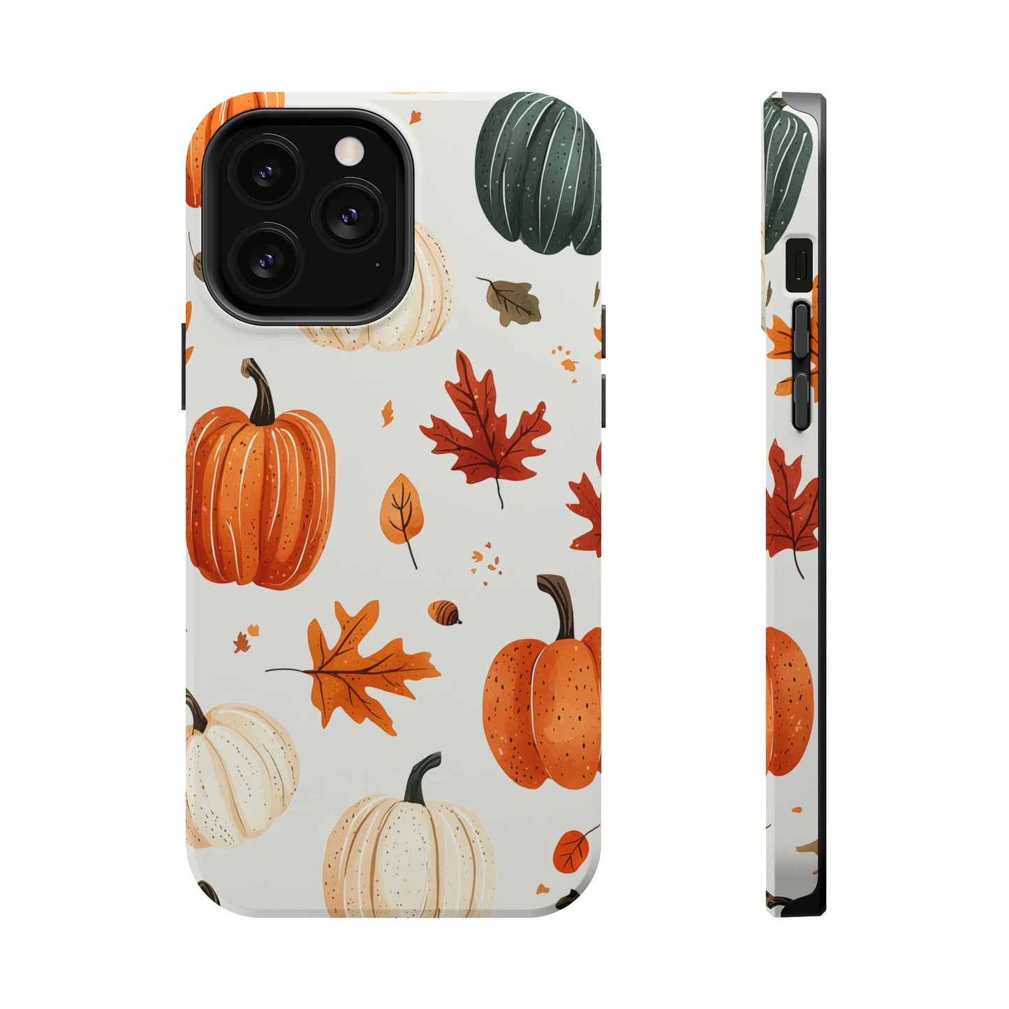 Autumn Pumpkin MagSafe iPhone Case – Fall Leaves and Harvest Design