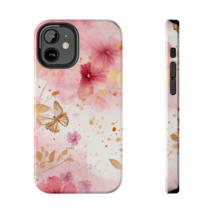 Blush Pink Floral Butterfly - iPhone Case