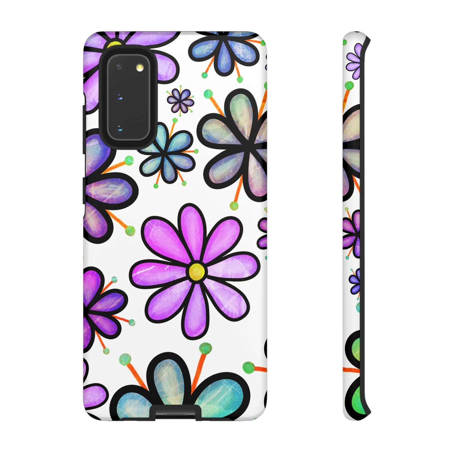 Whimsical Lavender Floral Samsung Galaxy Case – Ultra-Slim, High-Gloss Finish