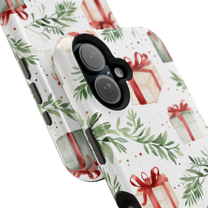 Watercolor Holiday Gifts & Greenery - MagSafe iPhone Series Case