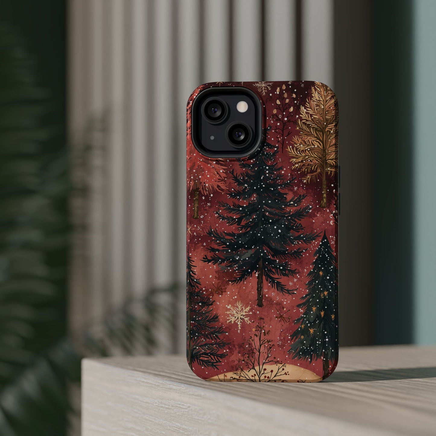 Rustic Red Winter Forest - MagSafe iPhone Series Case