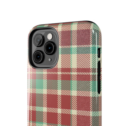 Red & Cream Vintage Plaid – Durable & Stylish iPhone Case