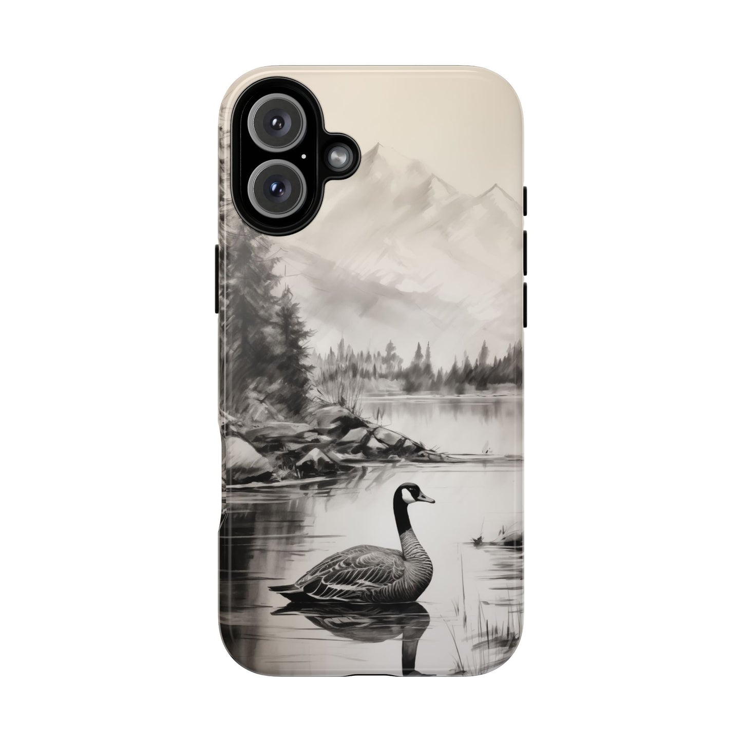 Canadian Goose Phone Case - Charcoal Sketch Design!