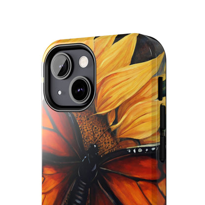 Monarch Butterfly & Sunflower Art – iPhone Case