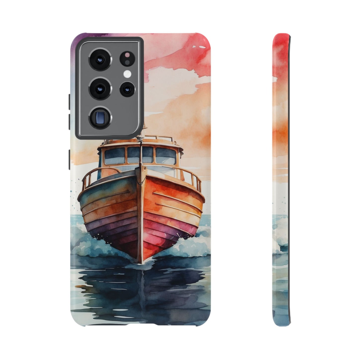 Sunset Sail Watercolor Boat – Samsung Galaxy Series Case