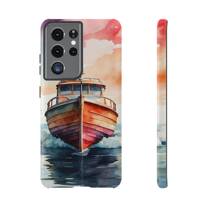 Sunset Sail Watercolor Boat – Samsung Galaxy Series Case