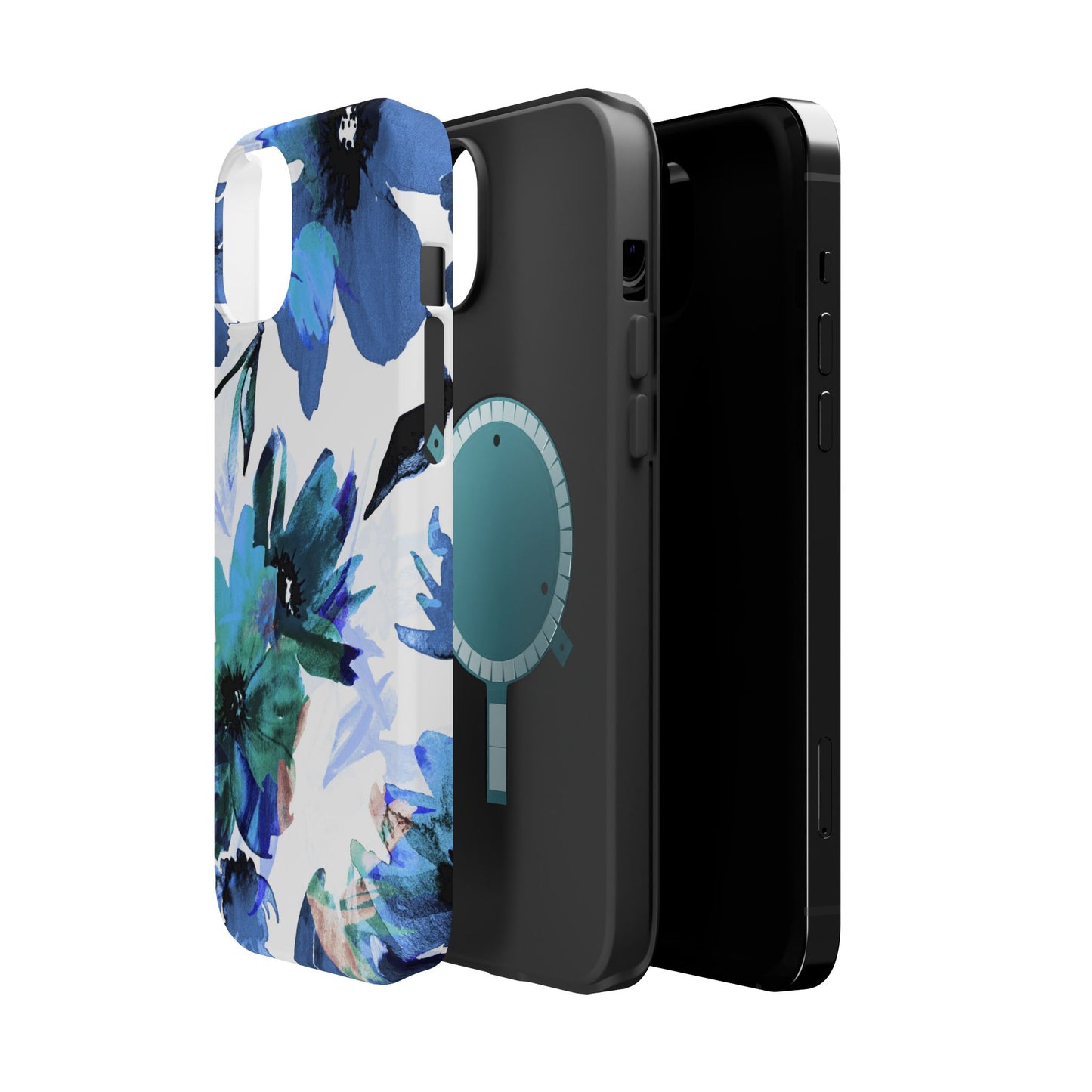 MagSafe iPhone Case – Serene Blue Blossom