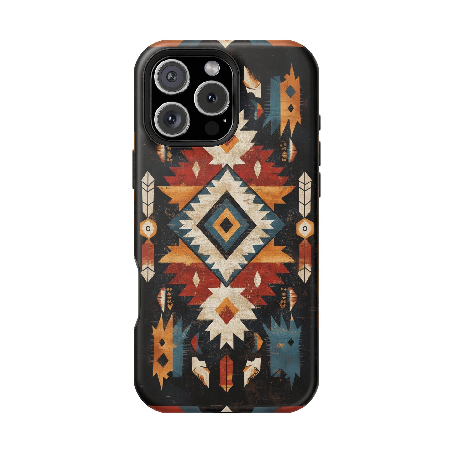 Southwestern Arrow & Diamond Tough MagSafe iPhone Case – Bold Tribal Design, Dual-Layer Protection