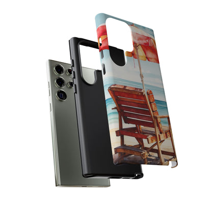 Beachfront Sunset Lounge Samsung Galaxy Case – Vibrant Watercolor Design