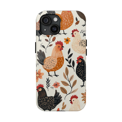 iPhone Case: Cluckin' Vintage – Chickens & Leaves