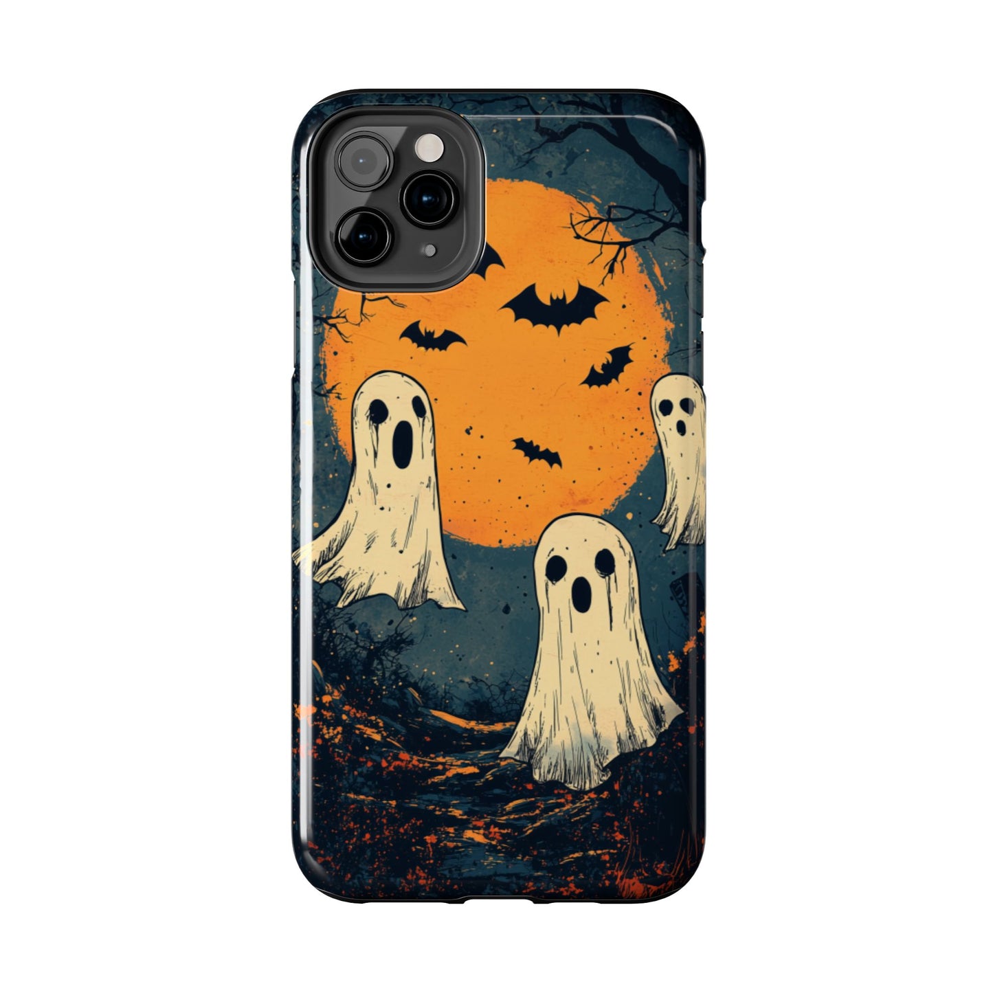 Haunted Ghosts & Full Moon iPhone Case – Spooky Halloween Design