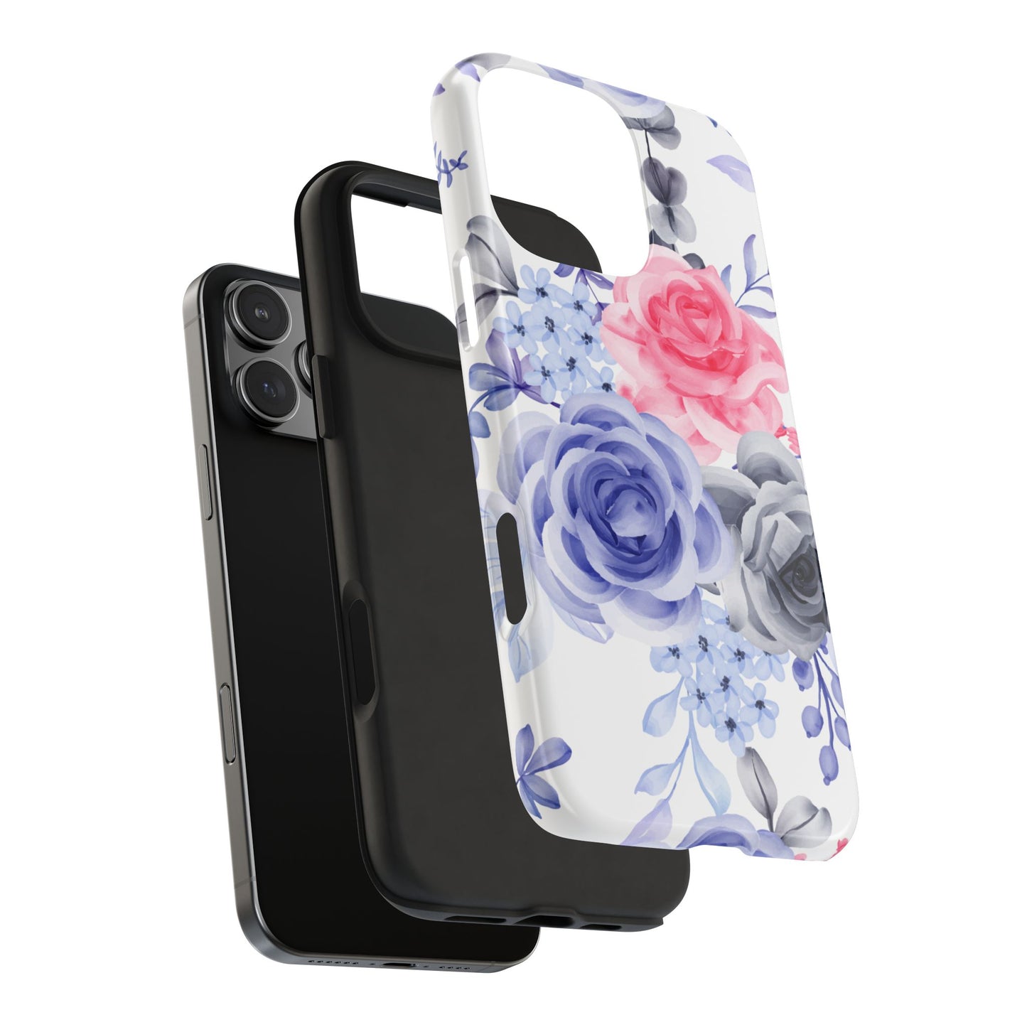 Elegant Blue Floral Watercolor Design – iPhone Case