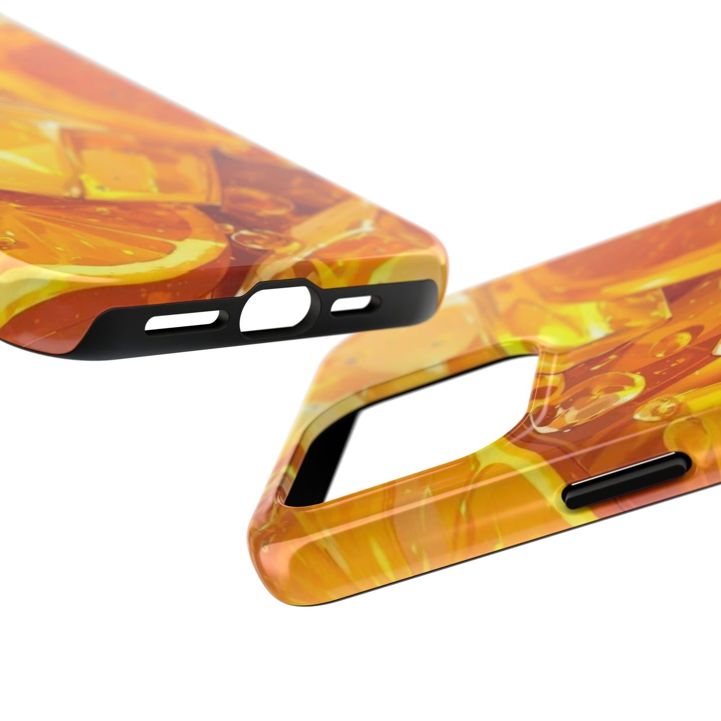 Citrus Splash iPhone Case – Bright Orange Slices & Ice, Dual-Layer Protection