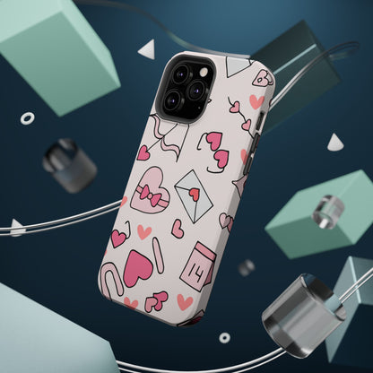 Valentine's Day Scribbles MagSafe iPhone Case