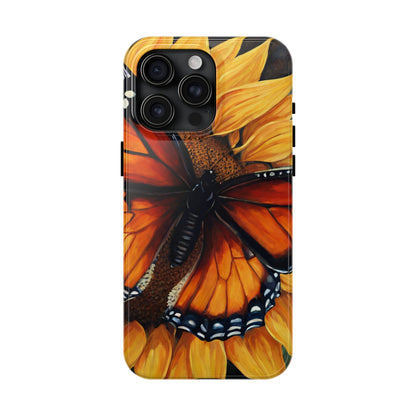 Monarch Butterfly & Sunflower Art – iPhone Case